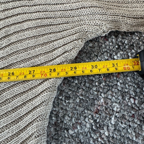 Free People Elegant Ribbed Knit Long Sweater - Soft Beige Large Baggy Oversized - Picture 6 of 10